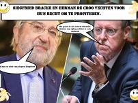 Siegfried Bracke en Herman De Croo vechten voor hun recht om te profiteren.